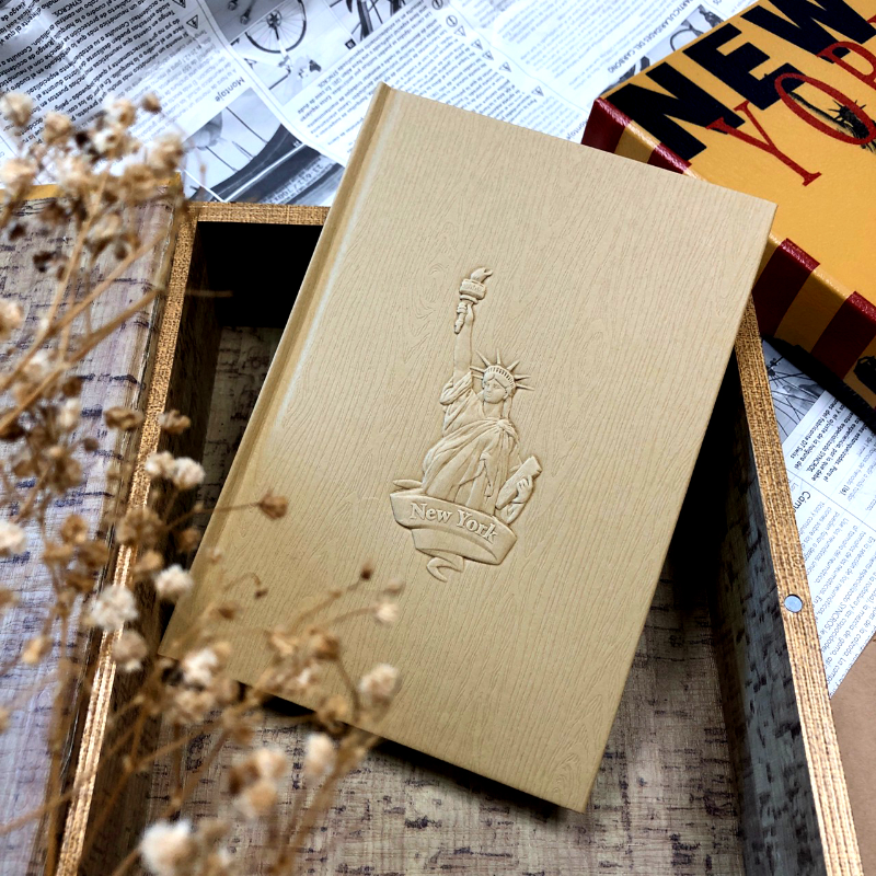Landmark Relief Embossing  Notebook_Wood texture Paper