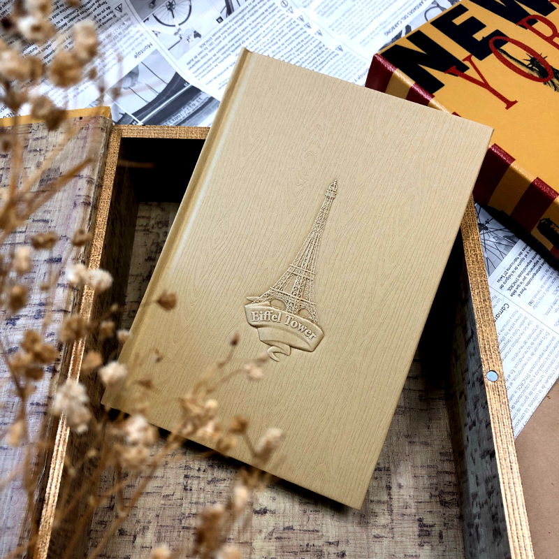 Landmark Relief Embossing Notebook_Wood texture Paper