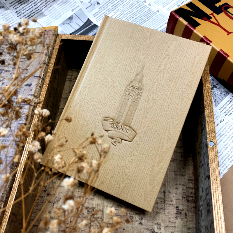 Landmark Relief Embossing Notebook_Wood texture Paper