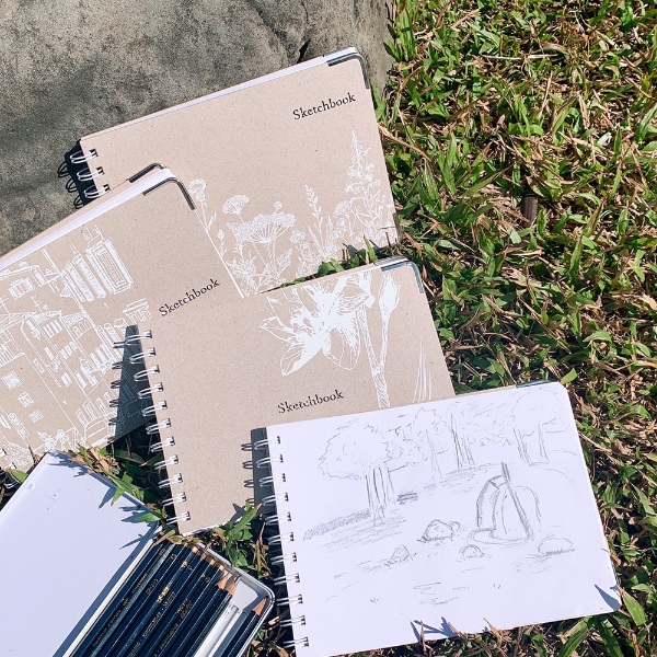 White Foil Stamping Sketch Book